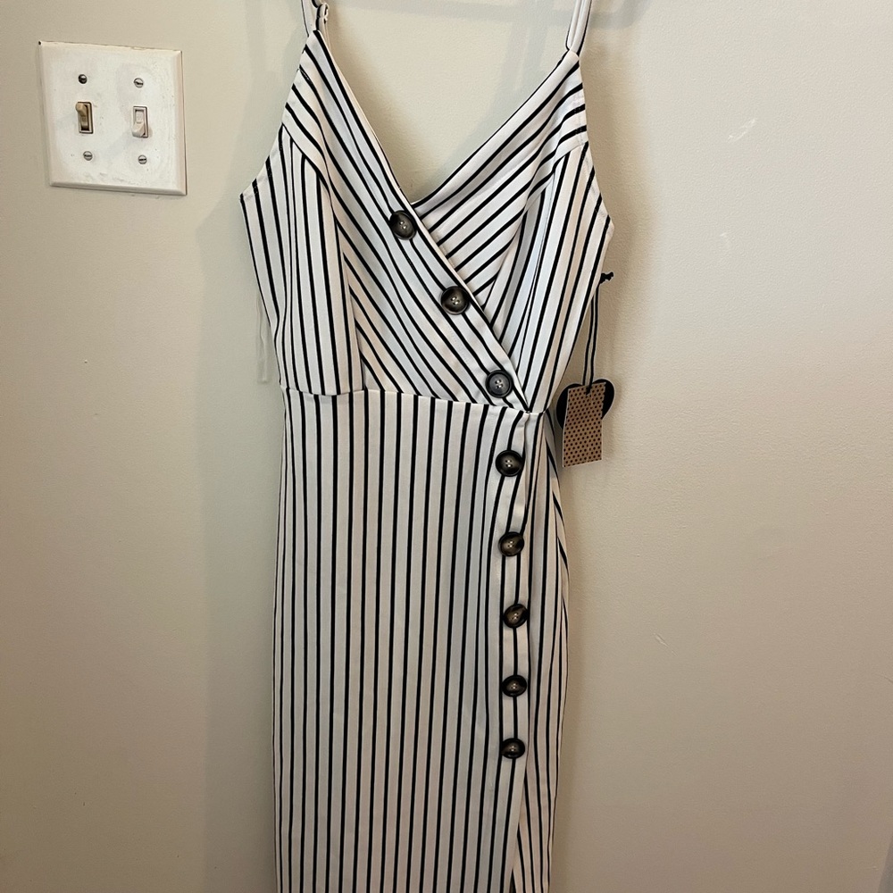 Pinstripe button dress